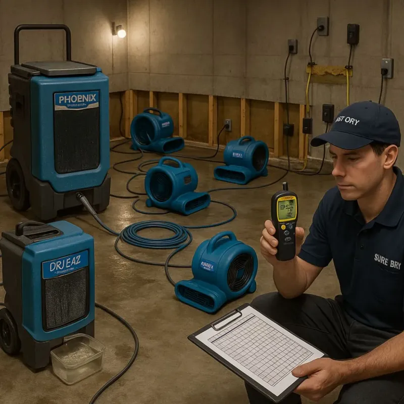 Structural Drying and Dehumidification process in City of Winchester, VA